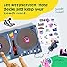DJ Scratchpad by Relatable, Enrichment Cat Toys And Kitten Toys For Your Furry Friends, Cat Tree Essentials, Includes Box With 2 Scratch Wheels, 1 Plastic Ball With Bell, And Attached Microphone Plush