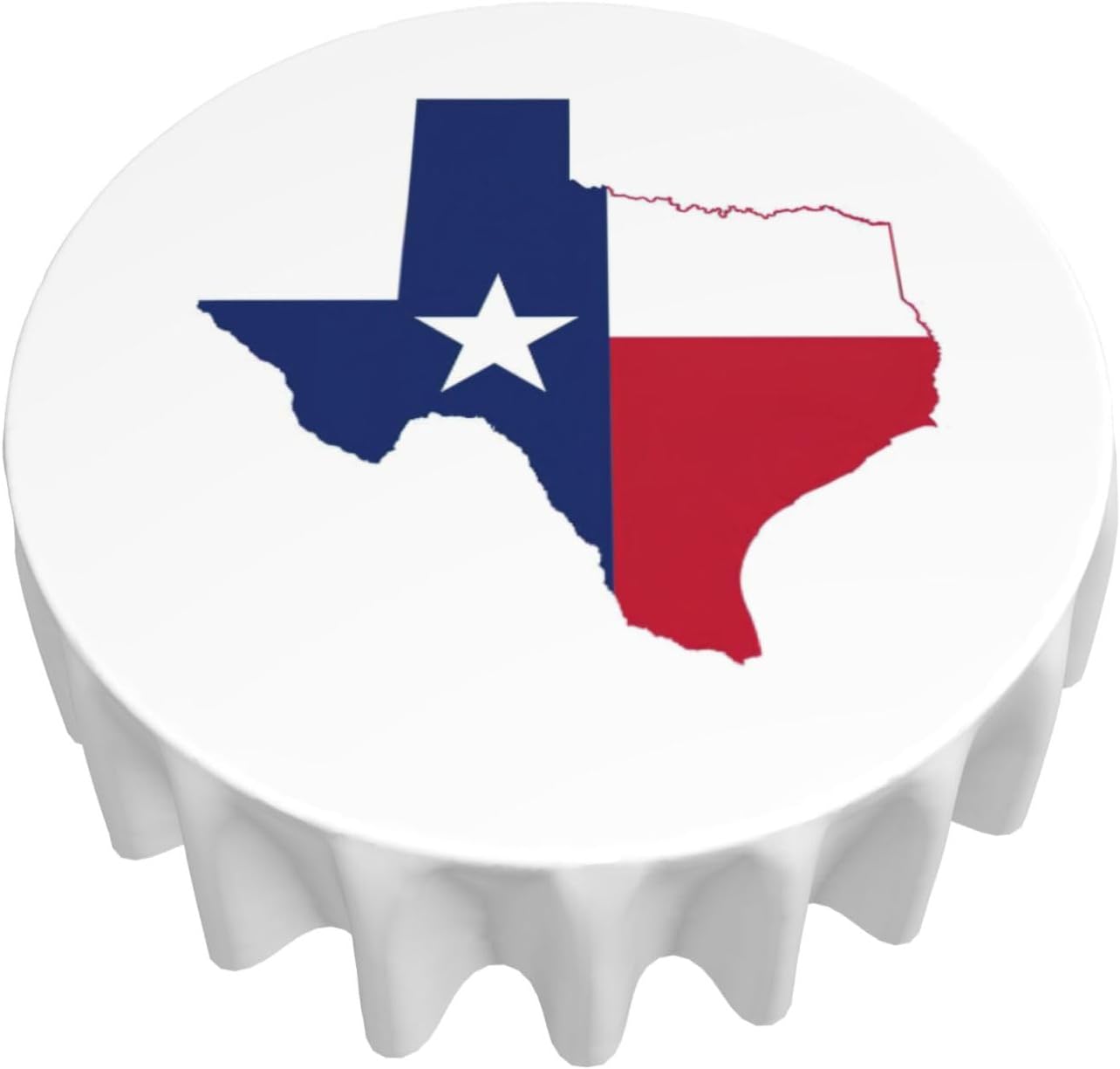 Texas State Flag Map Print Wrinkle Free Dining Table Cover for Birthday Party Farmhouse Tablecloths Up to 60 x 60 Inches