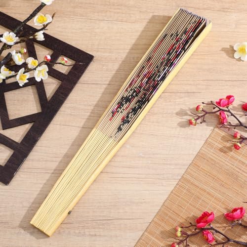 Garneck Chinesischer Wandfächer Faltfächer Aus Papier Mit Blumenmuster Wanddekoration Mit Fächer Für Wohnkultur Party Feierlichkeiten Und Fotos 35.43X19.69In – Bild 3