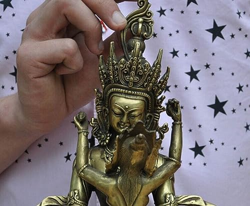 Estatua Budista Tibetana Vajra Mandkesvara Yab-Yum 7.08 pulg miniatura 4
