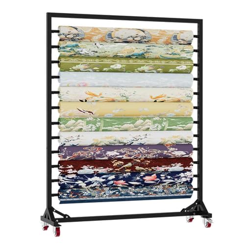 Support rouleaux tissu robuste à 8 tiges réglables et roulettes pour vinyle - 2