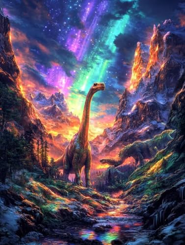 5D Aurore Diamond Painting Full Drill Dinosaures Broderie XXL Géante de 90x120cm