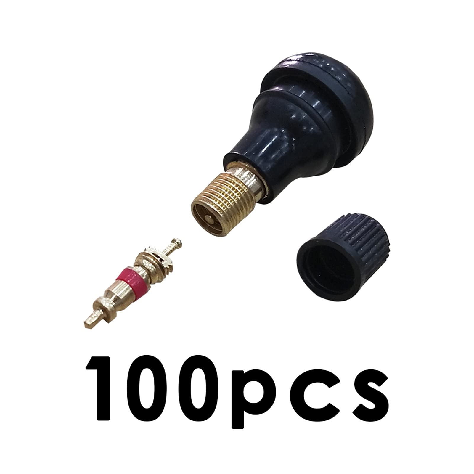 yaoqijie TR412 Tallos de válvula de neumáticos de neumático sin Snap-in de Goma de Goma Ajustados para Canal DE TELEVISIÓN BRITÁNICO Motocicleta del Coche Lasting (Color : TR 412 100pcs)