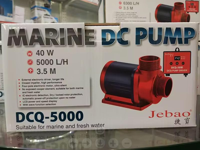 Miniatura 2 de Jebao 24V DCQ Series DCQ-5000 Pantalla LCD Controlable DC Retorno Acuario Peces Tanque Bomba de agua