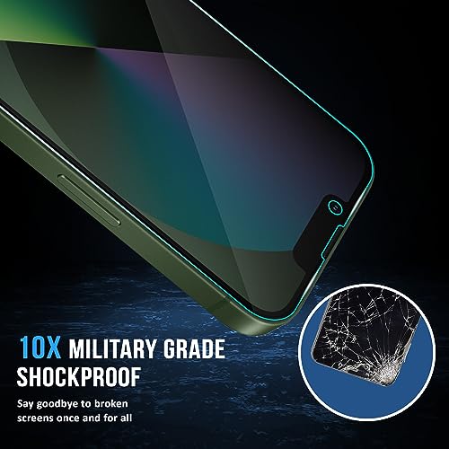 Image of ArmourPro Matte Privacy Tempered Glass for iPhone 16e, 17E, iPhone 13 and 14, Anti-Spy Anti-Glare Screen Protector, Edge-to-Edge Full Coverage, 9H Anti Scratch, Smooth Touch, Easy Installation Kit with Cable Protector