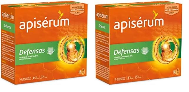 APISERUM Jalea Real con Vitamina C, Reishi y Shitake, Tratamiento para 18 Días (Paquete de 2)