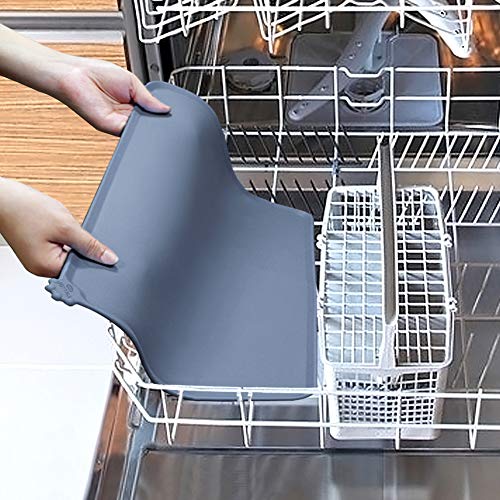 Joytale Dog Cat Food Mat, 18.5" X 12" Silicone Waterproof Pet Bowl Mat For Kitten And Doggie, Non Slip Pet Bowl Mats Placemats,Grey #TOP5