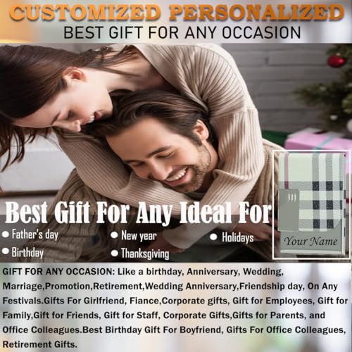 Image of Engraved Your Name Customized On Vertical Card Holder -Luxurious Unisex Design-RFID Blocking Stainless Steel 1 x 10 x 6 cm for Credit|Debit|ATM|Business Visiting Corporate Gift (White-PTI)
