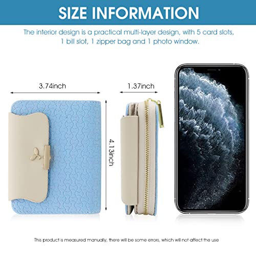 Image of PALAY Mini Wallet For Women PU Leather Purse with Zipper Bifold Card Coin Holder Cash Bag Clutch Wallet Fashion Women Wallet Purse Gift Small Wallet for Girl