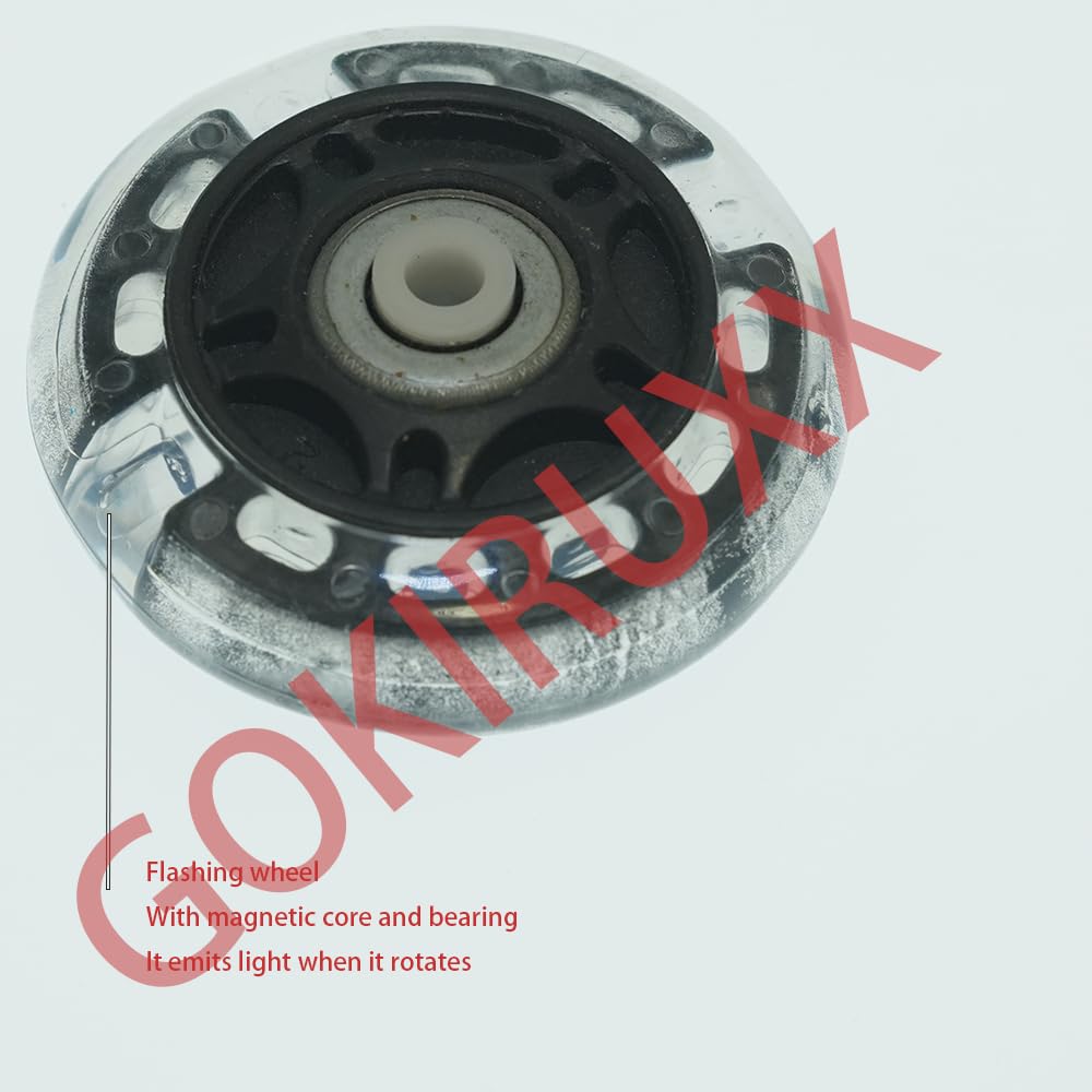 8-Pack Light up Inline Skate Wheels Replacement 68mm 76mm 80mm Inline Wheels with Bearings Indoor Outdoor 90A (80mm)