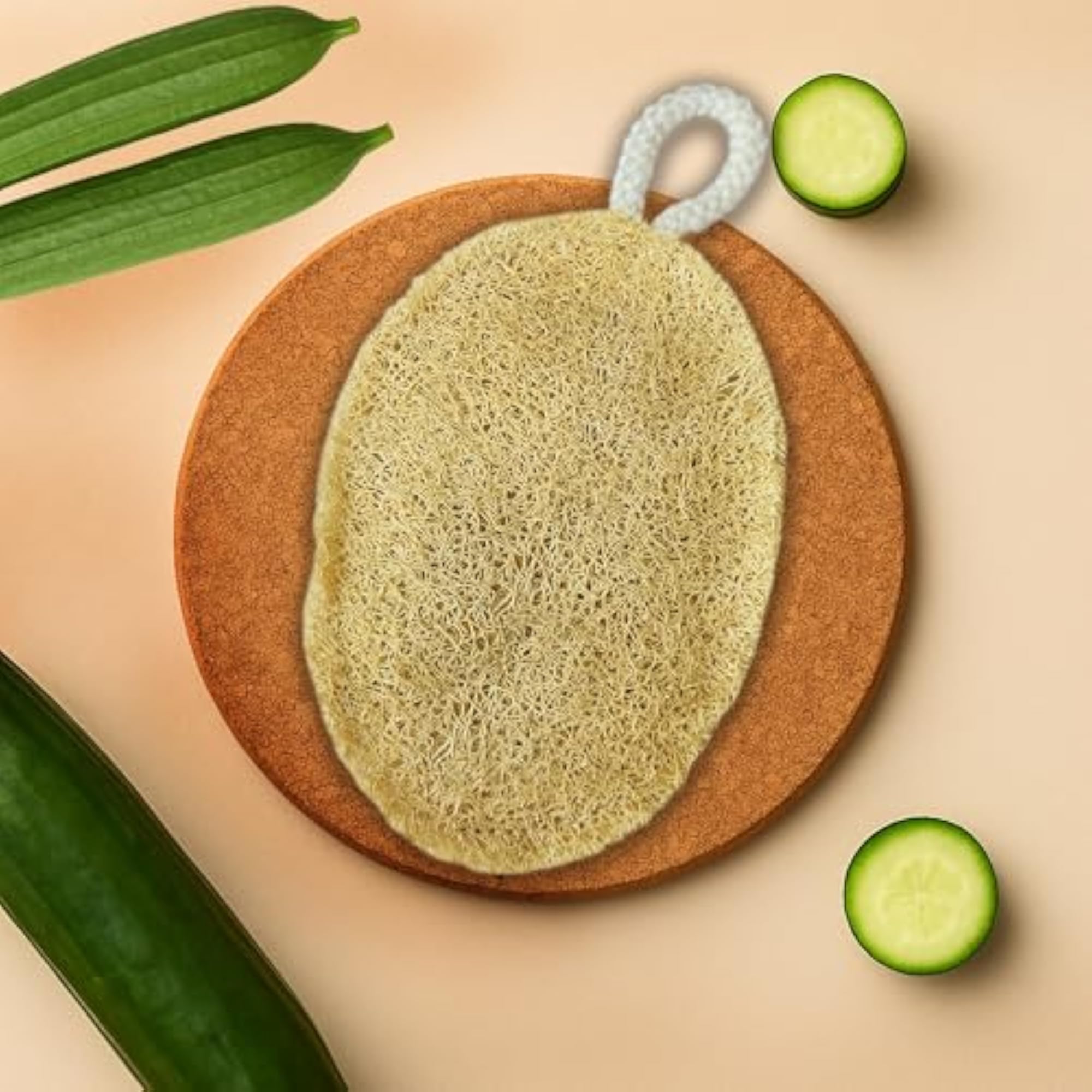 Natural Loofah Sponge for Bathing Pack of 2, Eco-Friendly