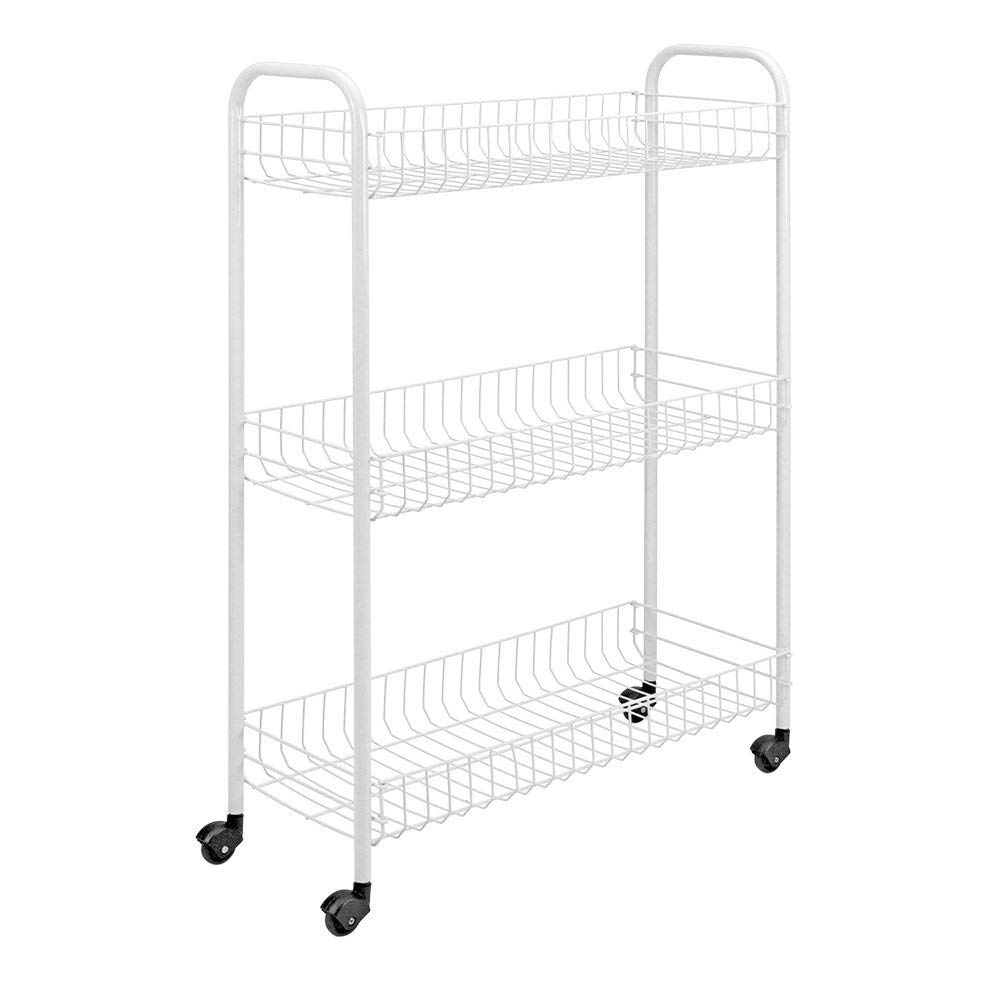 Metaltex White "Slim" 3-Tier Service Trolley,