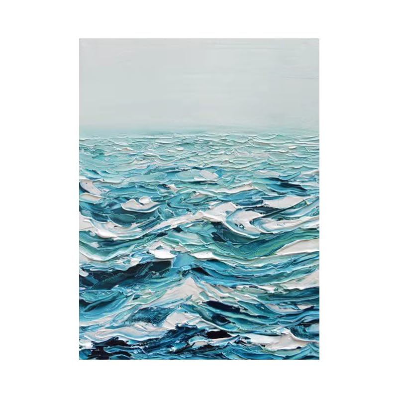 Paysage abstrait moderne à l'huile de haute facture artistique avec reliefs de texture