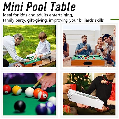 Shappy Conjunto de mini mesa de bilhar para gatos, pequeno jogo de bilhar com 16 bolas, 2 bastões de