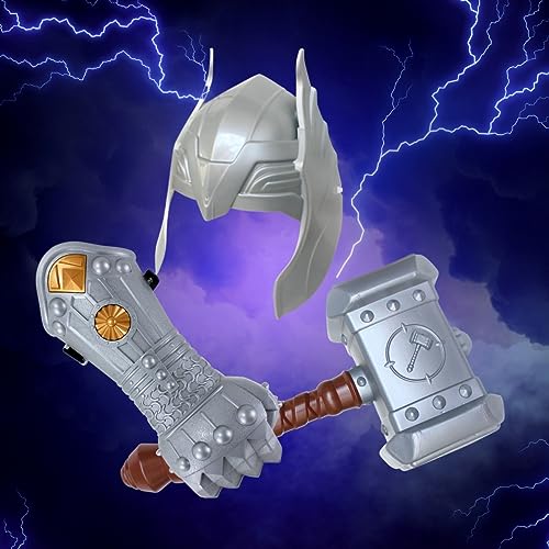 Kit Medieval Infantil C/Martelo Mascara Bracelete Fantasia Heróis (Prateado)