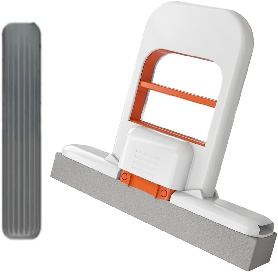 Portable for mini Mop for Tight Spaces - Handheld Floor Cleaner for Hardwood & for tile - Lightweight Sweep Alternative for Apartment Dorm - 13cm White(mop+sponge head)