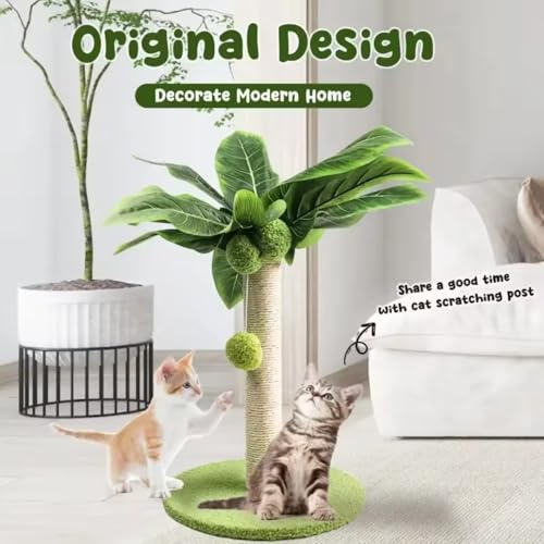 Generic 2-L8TE Cat Scratching Post For Kitten Cute Green Leaves Cat Scratching Posts With Sisal Rope Indoor Cats Posts Cat Tree Pet Products thumb #2