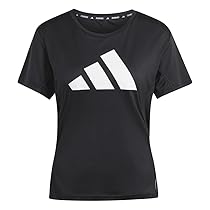 adidas Donna Run It Stripes Tee, Black, S