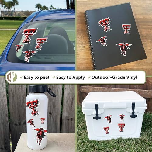 Adhesivo vinilo Texas Tech University tipo 1 hoja pegatina decorativa de alta adherencia 3