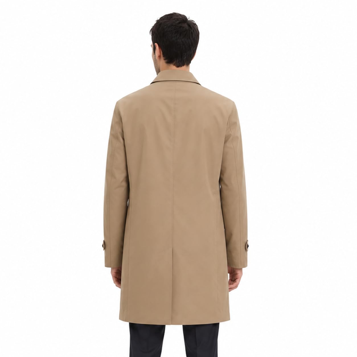 Allthemen Trench Uomo Monopetto Lungo Risvolto Cappotto Casual Antivento leggero Coat Primaverile Autunno