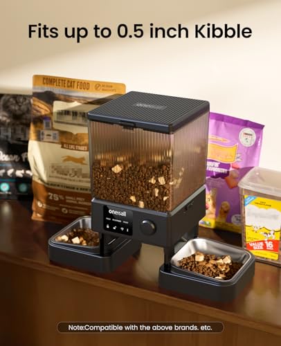 oneisall stainless steel automatic two bowl cat feeder review