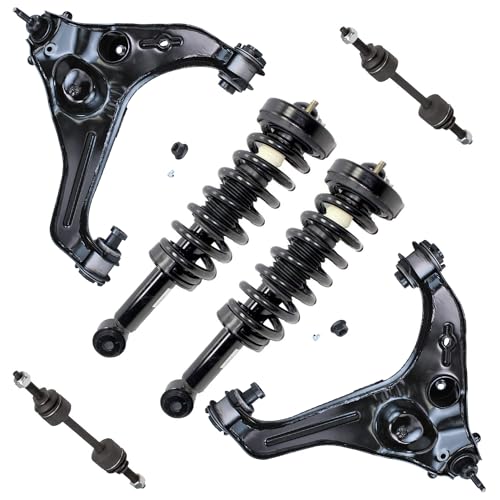 Image of Detroit Axle - 4WD Front End Suspension Kit for 2009-2013 Ford F-150, 2 Ready Struts w /Coil Spring Assembly 2 Lower Control Arms Assembly 2 Sway Bar End Links 2010 2011 2012 Replacement - 6pc Set
