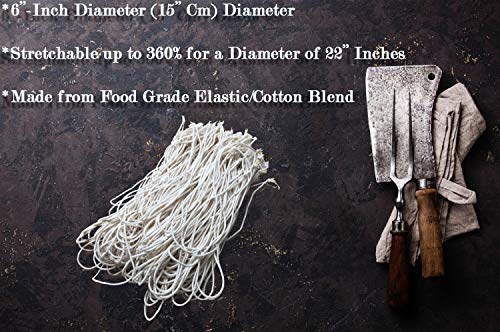 Rotisserie Elastic And Cotton Blend - Stretchy Twine - Food Grade - Heat Safe - Cooking Ties - Poultry Loops - 50 Pack #TOP2