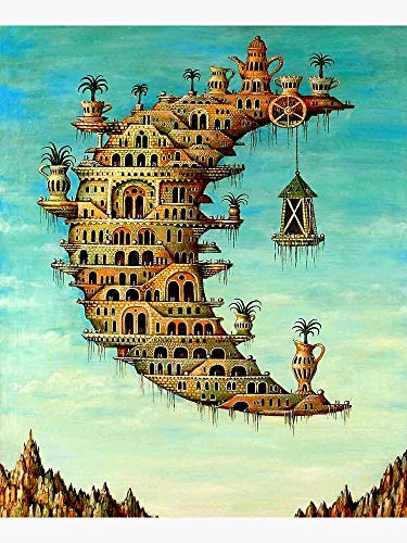 ZENDA Salvador Dali Wall Art Dalí Living on the Moon Framed Painting Canvas Art for Bedroom Livingroom Decoration Ready to Hang