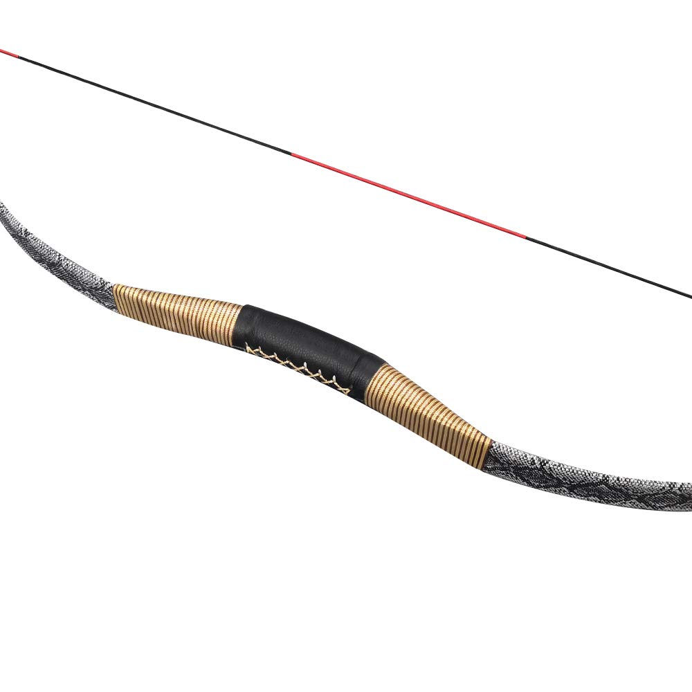 Arc Traditionnel Longbow Fait à la Main 25-40lbs Classique Chasse Cheval Plein air Cible Noir 25LBS