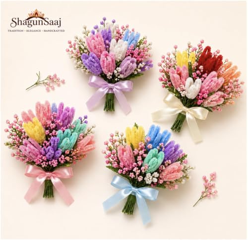 Image of ShagunSaaj Pipe Cleaner for Bouquet DIY Craft Flowers Kit - Fuzzy Chenille Stems & Fluffy Sticks for Arts & Crafts, Creative School Projects, Kids Craft Supplies, Home & Party Decor (Sky Blue)