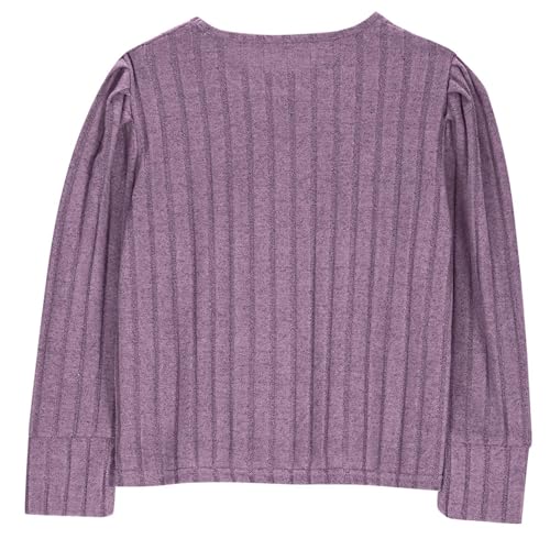 Kids Girls Puff Long Sleeve Shirts Solid Color Knitted Tee Shirt Fashion Soft Ribbed Knit Causal Blouses Tops3