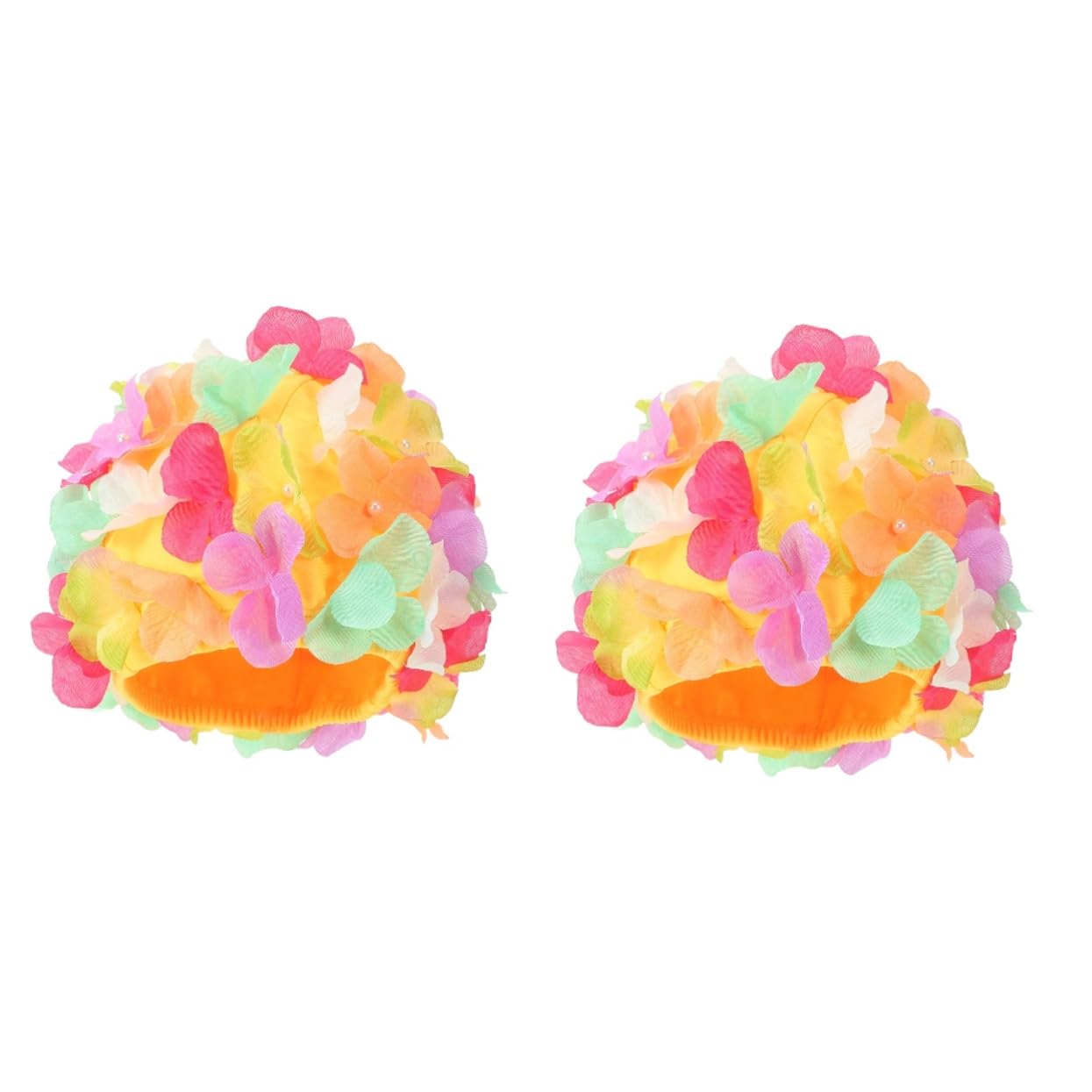 ifundom 2pcs Flower Swim Cap for Women Wear-resistant Outdoor Swimming Hat Hair Protection for Pool Beach