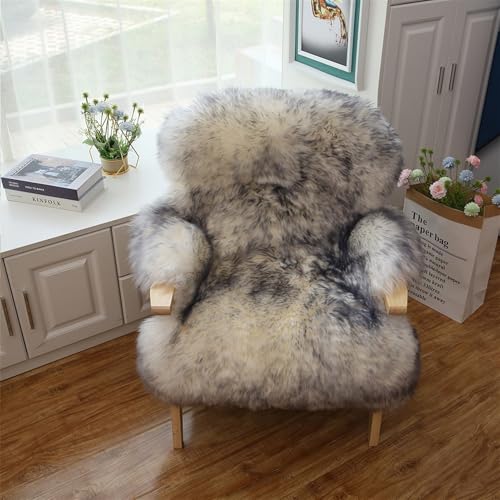 Altlue Lammfell Teppich Echtes Lammfell Fellteppich Stuhlauflage Fell Teppiche Dekofell Echtfell Sitzfell Stuhl Felle Für Stühle Sofa (70X100cm) (Color : 1)
