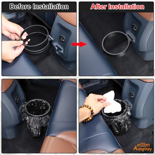 Image of Aunginsy Garbage Bag Holder Compatible with Ford Maverick 2022-2025 2026, Pickup Truck Back Seat Trash Can Expander Organizer Trash Bin Garbage Bin Wastebasket Hanging Removable FITS Slot Accessories