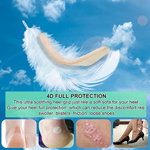 6 pairs heel pads heel grips liner for loose shoes heel cushion pads heel inserts for shoe too big men women- ultra soothing heel protectors for heel pain heel slipping blisters friction