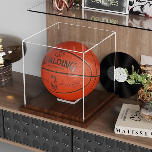 VGMiu Basketball Display Case with Wood Base, Clear Acrylic Basketball Case Display Box with Removable Built-in Ball Holder for Autographed Balls, Sports Collectibles, Memorabilia Displays by VGMiu - Image 5