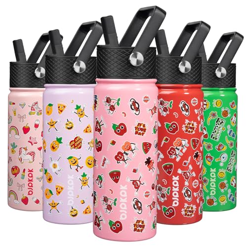 Image of BJPKPK Insulated Water Bottle, 18oz Stainless Steel with Straw Lid