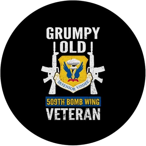 Miniatura 3 de Grumpy Old 509th Bomb Wing Retired US Veteran Military PopSockets Standard PopGrip