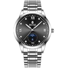 RUIGE Hollowed Out Moon Phase Sunday Date new Men's Watch Stainless Steel Fully Automatic Mechanical Movement Men's Waterproof Fashionable Temperament Watch, the Best Choice for Daily Gifts 5208-8