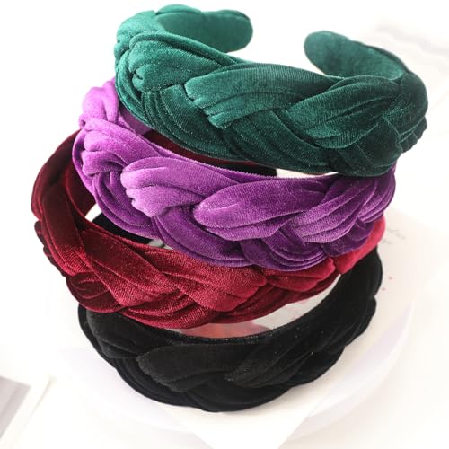 Image of DRESHOW Velvet Braided Headband Women Hair Hoop Elastic Hair Bands Fashion Headbands for Women
