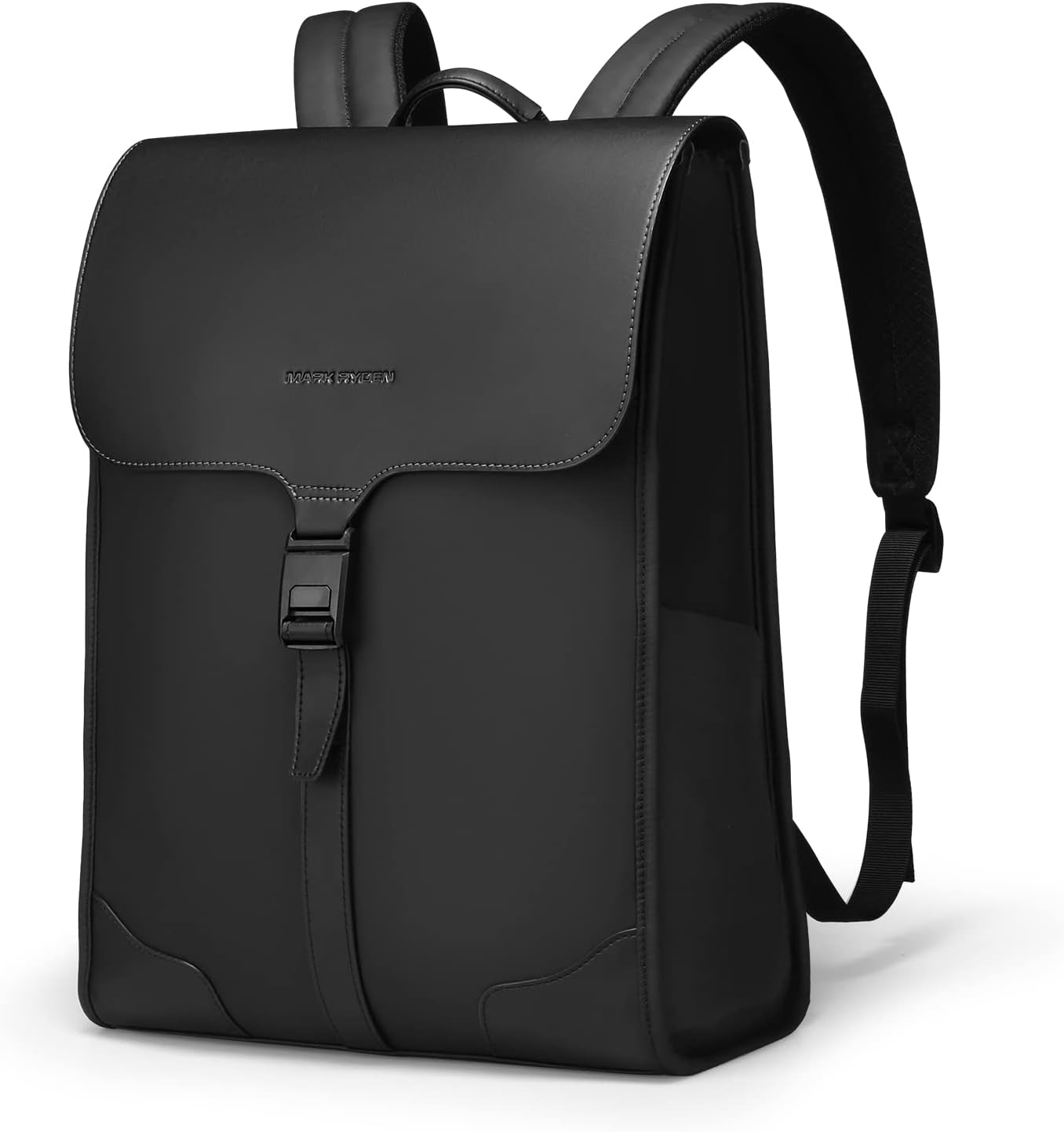 Mark Ryden Men's Leather Backpack 15.6 Inch Waterproof Laptop Backpack with High-Tech Magnetic Closure, Fashion Casual Daypack Ideal for Work, Travel, Daily College