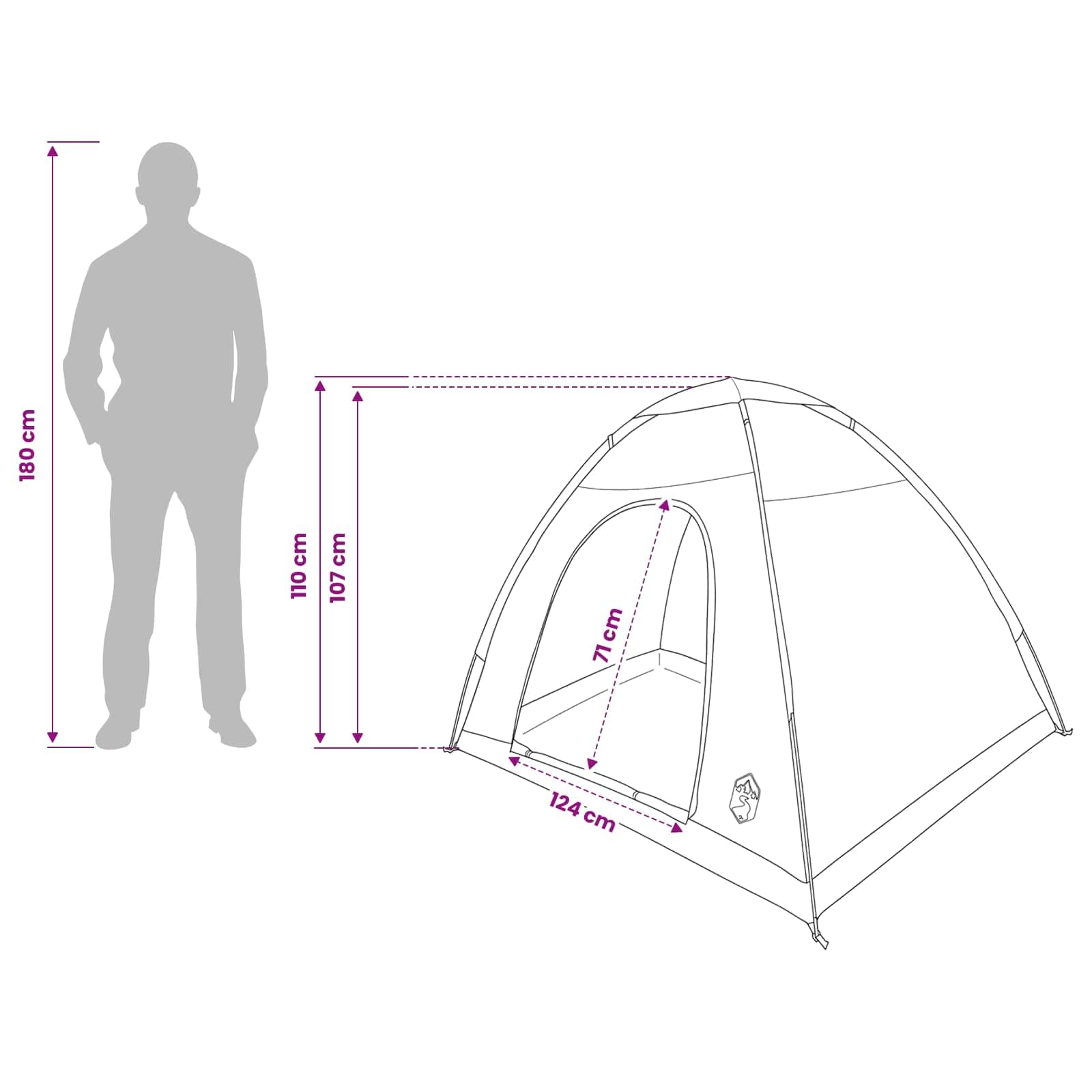 Tenda da campeggio con tetto, verde oliva, 190 x 140 x 105 cm, tenda da lancio in poliestere 185T, rivestimento in poliuretano, per campeggio, giardino, spiaggia, esterni, protezione