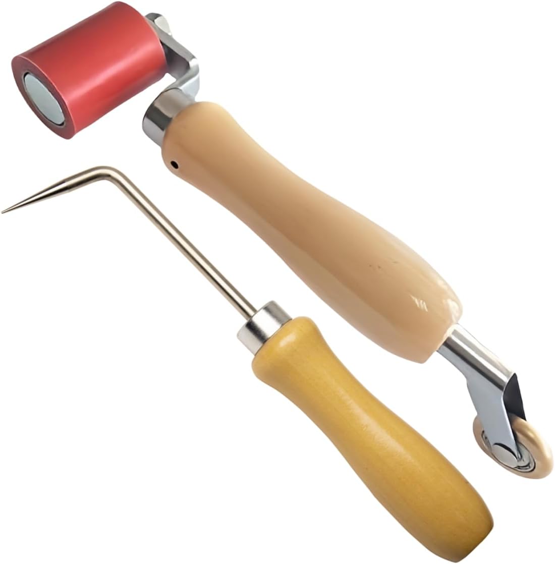 Double-End Silicone Seam Roller and Brass Detail Roller Set, Roofing Tool with Seam Tester