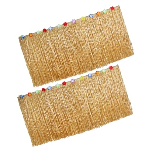 TOPBATHY 2 Piezas Decoraciones De Fiesta De Hula Rafia Temático Playa Elegante Tropical Falda Suministros para Fiestas Luau para Fiesta Luau Páginas Light Brown