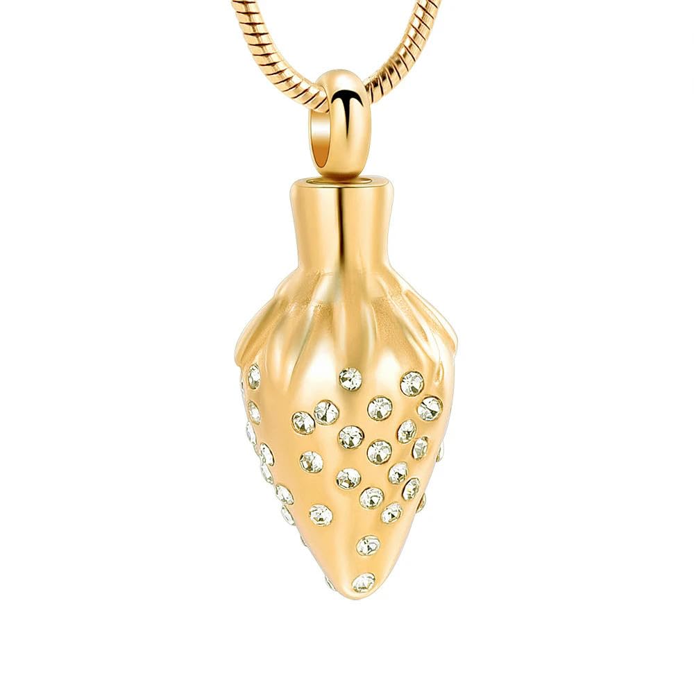 Pendentif populaire fraise urne or, le cadeau préféré pour honorer la mémoire