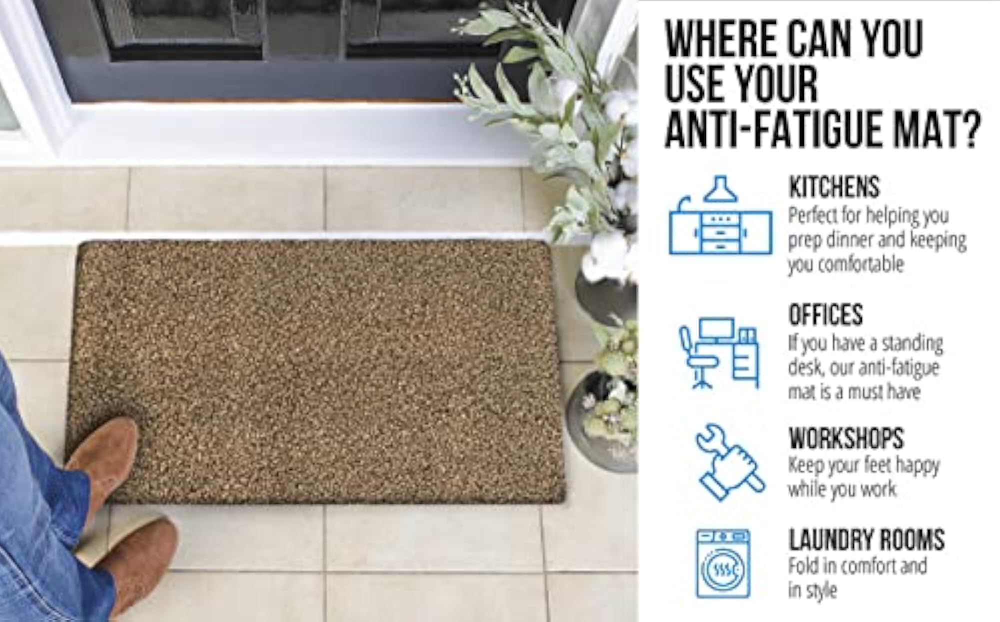 Rubber Anti Slip Bathmat for Bathroom, Kitchen