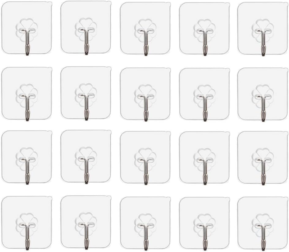 20Pack Heavy Duty Hooks, No Surface Damage Wall Hooks44lb/20kg(Max