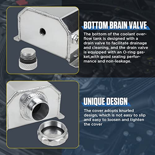 Radiator Overflow Tank 2L Universal Coolant Overflow Tank Aluminum
