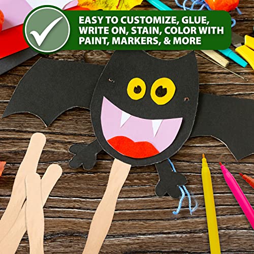 Fan Handle, Craft Stick, Wooden Paddle Kit For Wedding, Program, Auction Bidding, Paint, Popsicle; Jumbo Pack 100 Piece Count; By Mandala Crafts #TOP6