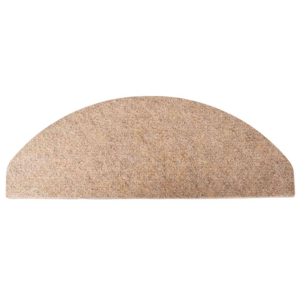 vidaXL Tapis d'escalier Auto-adhésifs 20 pcs Beige 65x22,5x3,5 cm, Bande de roulement, Tapis de Bande de roulement d'escalier, Couvre-Marche d'escalier